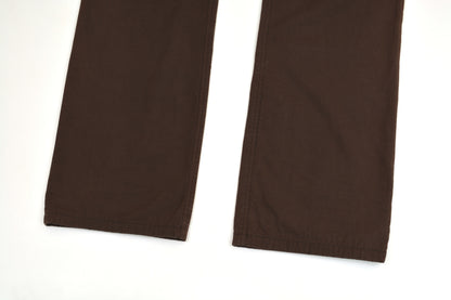 2002 Brown Double Cotton Jeans with Deconstructed Zip Waistband