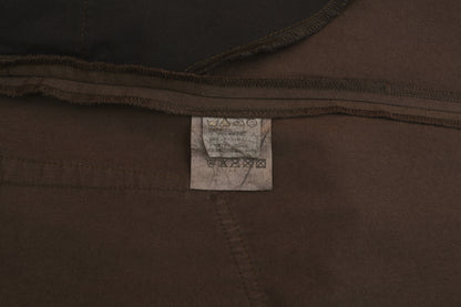 2002 Brown Double Cotton Jeans with Deconstructed Zip Waistband