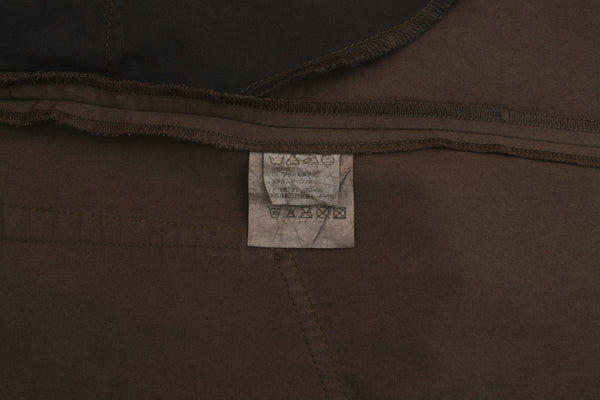 2002 Brown Double Cotton Jeans with Deconstructed Zip Waistband