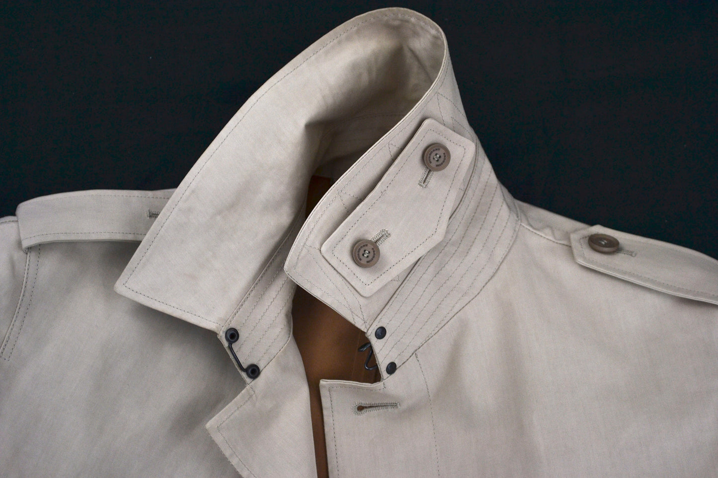 2011 Sculptural Seam-Sealed Cotton Trench Coat