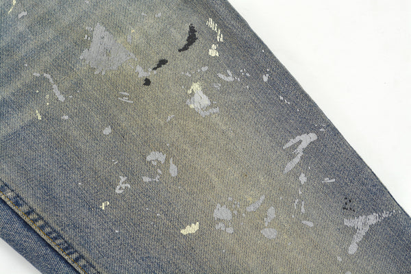 1998 Vintage Sanded Broken Denim Painter Jeans (Medium/Light Wash)