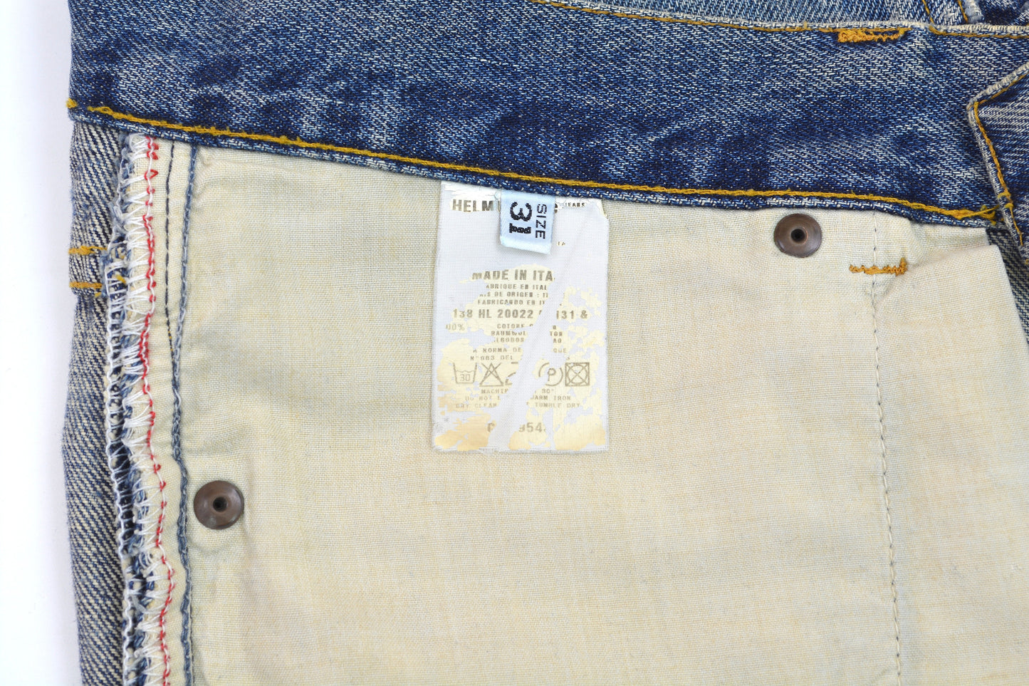 1998 Vintage Sanded Broken Denim Painter Jeans (Medium/Light Wash)