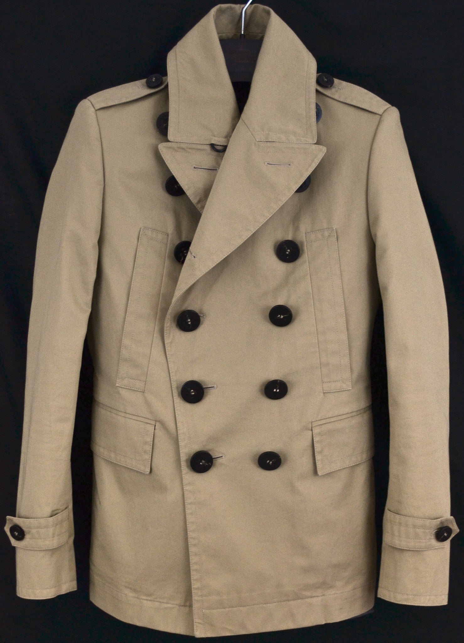 2011 Cotton Twill Military Peacoat with Metal Details