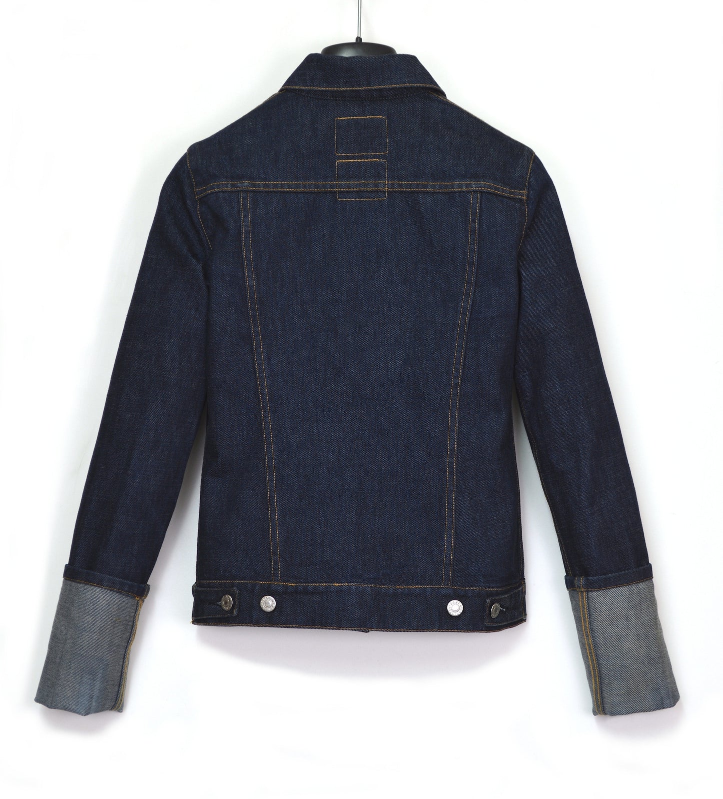 2000 Raw Denim Classic 2-Pocket Jacket with Turn Up Sleeves