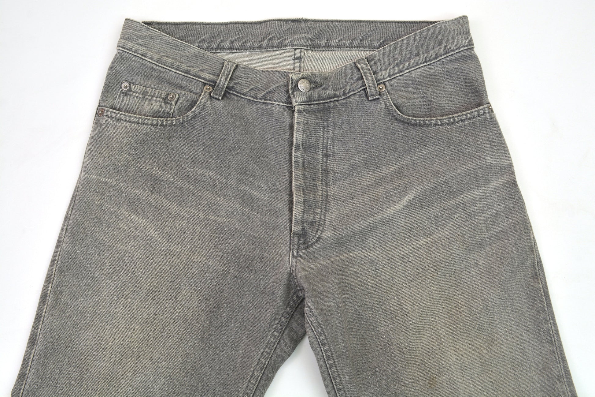 Helmut Lang 1999 Vintage Grey Sanded Denim Classic Jeans Helmut Lang 1999 Vintage Grey Sanded Denim Classic Jeans