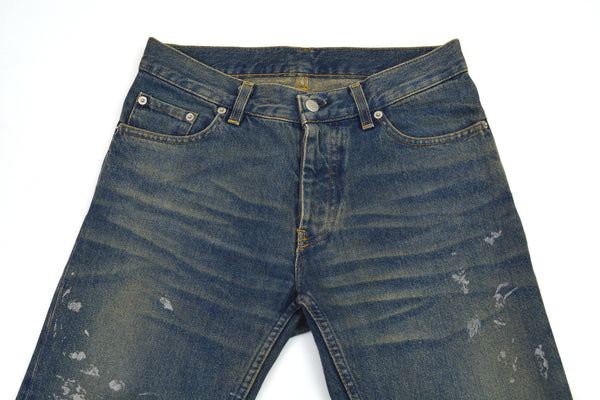 2000 Vintage Sanded Denim Painter Jeans (Dark Wash)