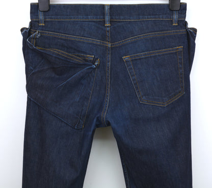 2004 Elastic Raw Denim Slim Jeans with Asymmetric Waist Pockets