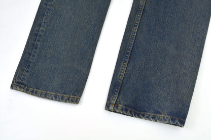 2000 Vintage Sanded Denim Painter Jeans (Dark Wash)