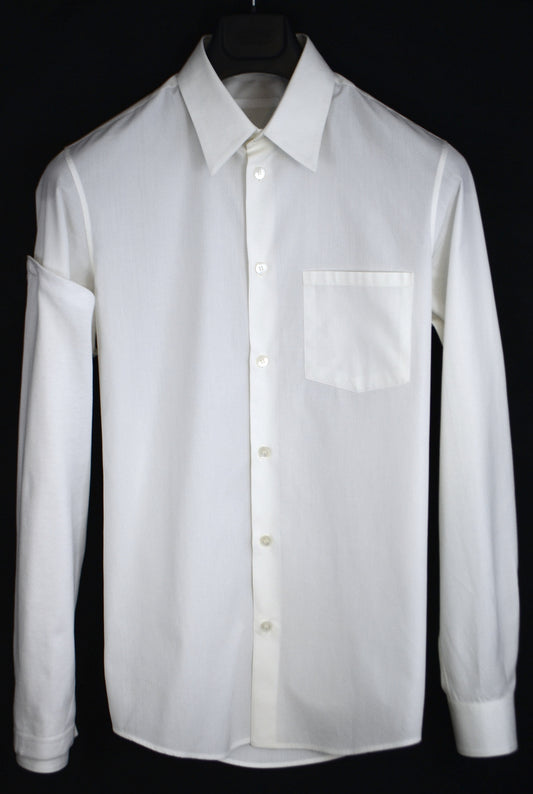 2003 Fine Cotton Slim Shirt with Asymmetric Knit Sleeve