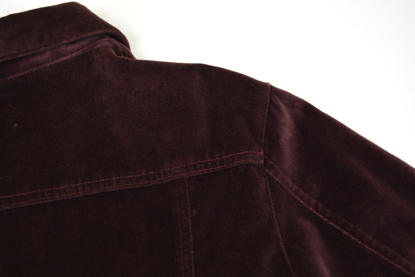 1997 Burgundy Velvet Denim-Style Jacket with Silk Waist Panel