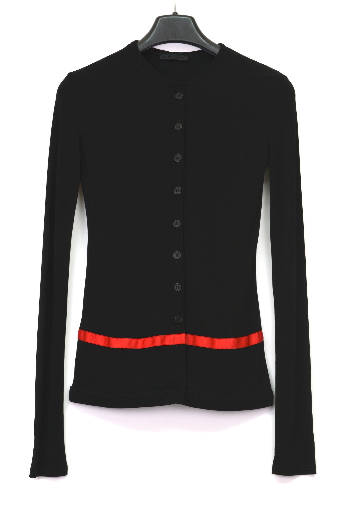 1997 Compact Technical Jersey Cardigan with Stripe Detail