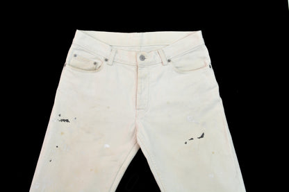 1997 White Vintage Stained Denim Painter Jeans