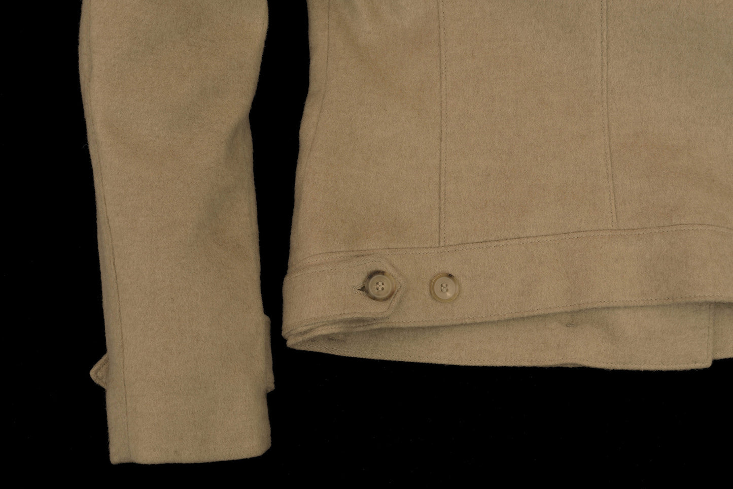 2003 Camel Wool Double-Breasted Military Jacket