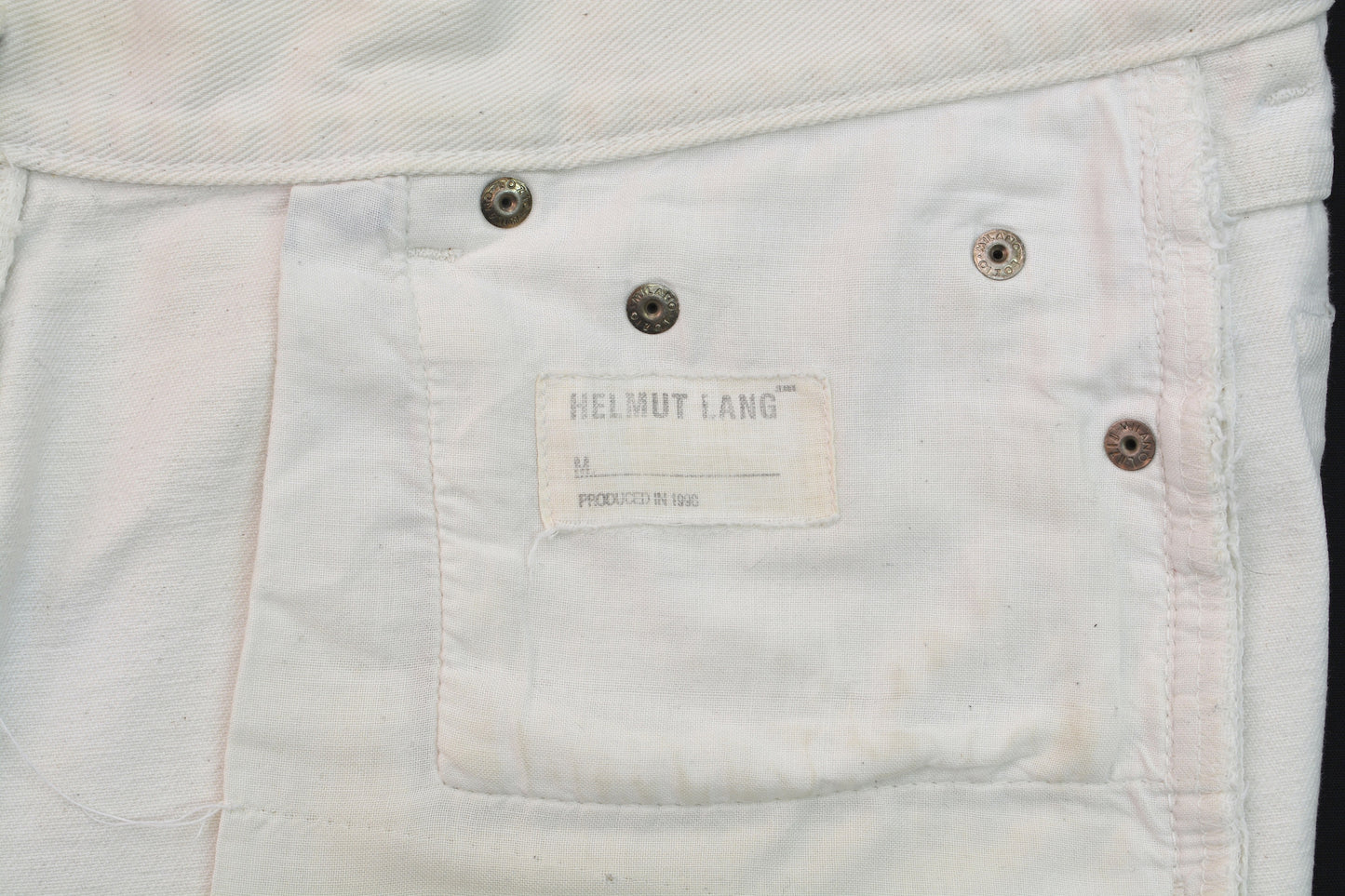 1997 White Vintage Stained Denim Painter Jeans