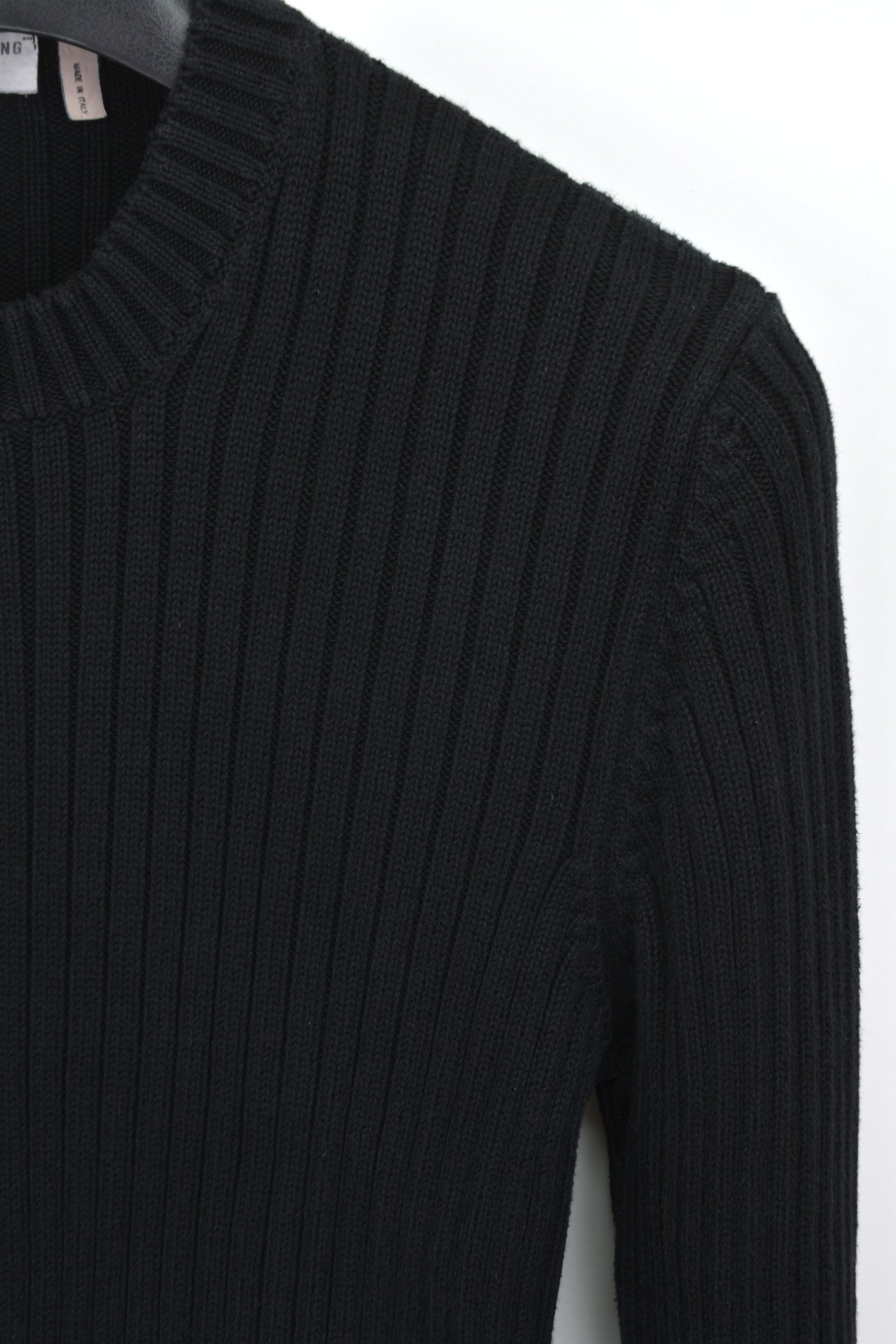 1998 Ribbed Cotton Slim Military Sweater