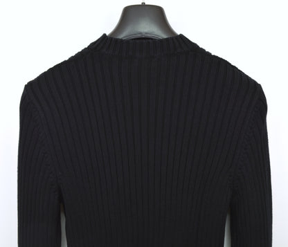 1998 Ribbed Cotton Slim Military Sweater