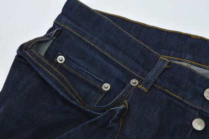 2004 Elastic Raw Denim Slim Jeans with Asymmetric Waist Pockets