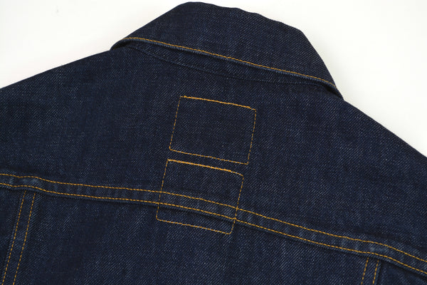 2000 Raw Denim Classic 2-Pocket Jacket with Turn Up Sleeves