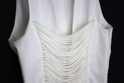 1992 Tailored Sleeveless Top with Open Laced Front