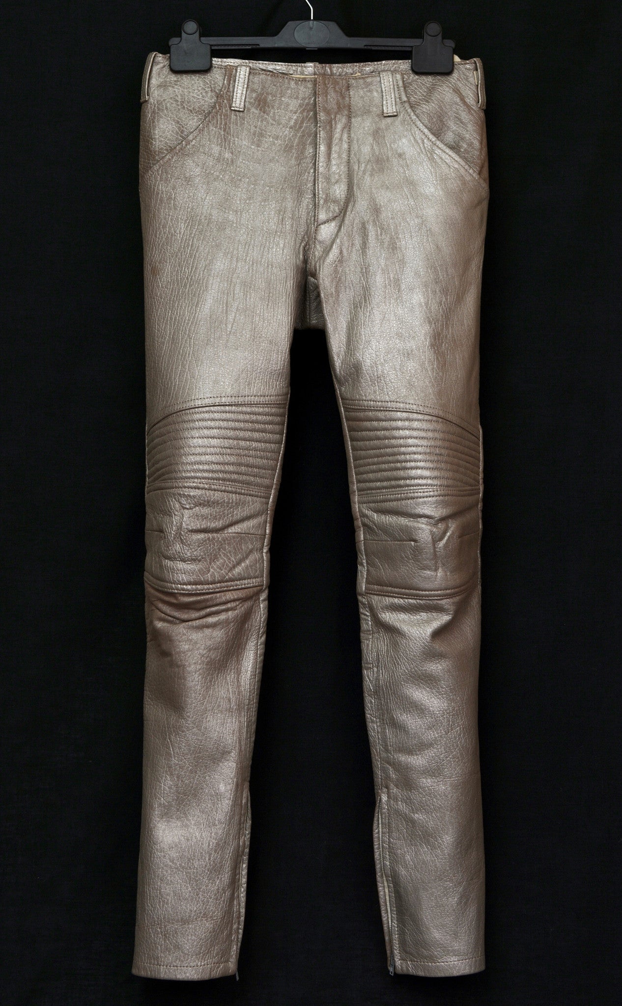 1999 Platinum-Printed Lamb Leather Biker Trousers