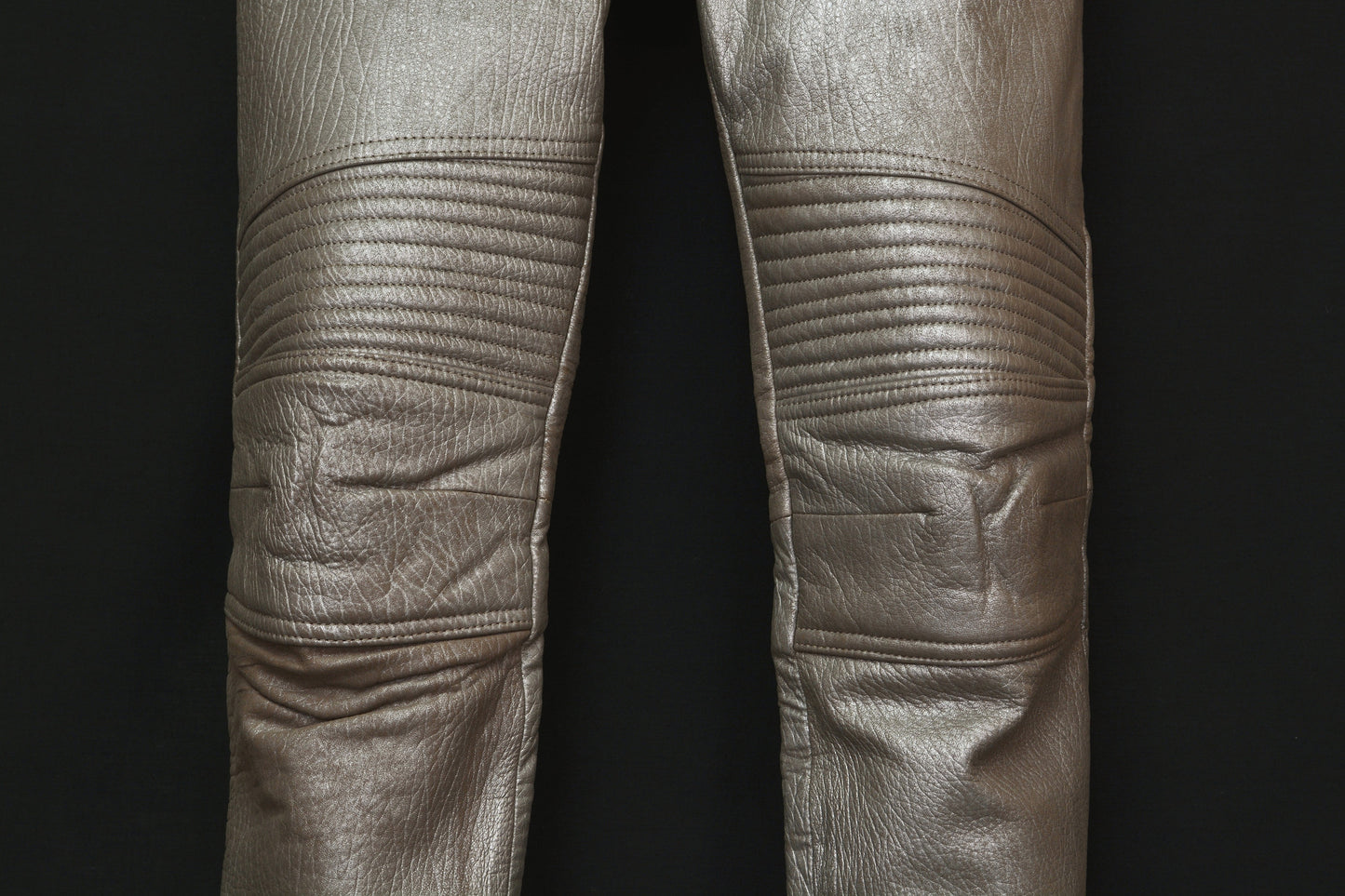 1999 Platinum-Printed Lamb Leather Biker Trousers