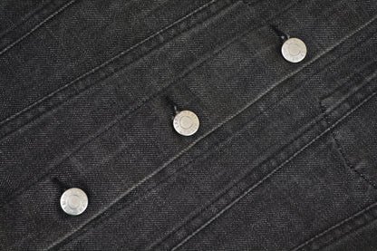 2001 Grey Raw Denim Classic 2-Pocket Jacket with Turn Up Sleeves