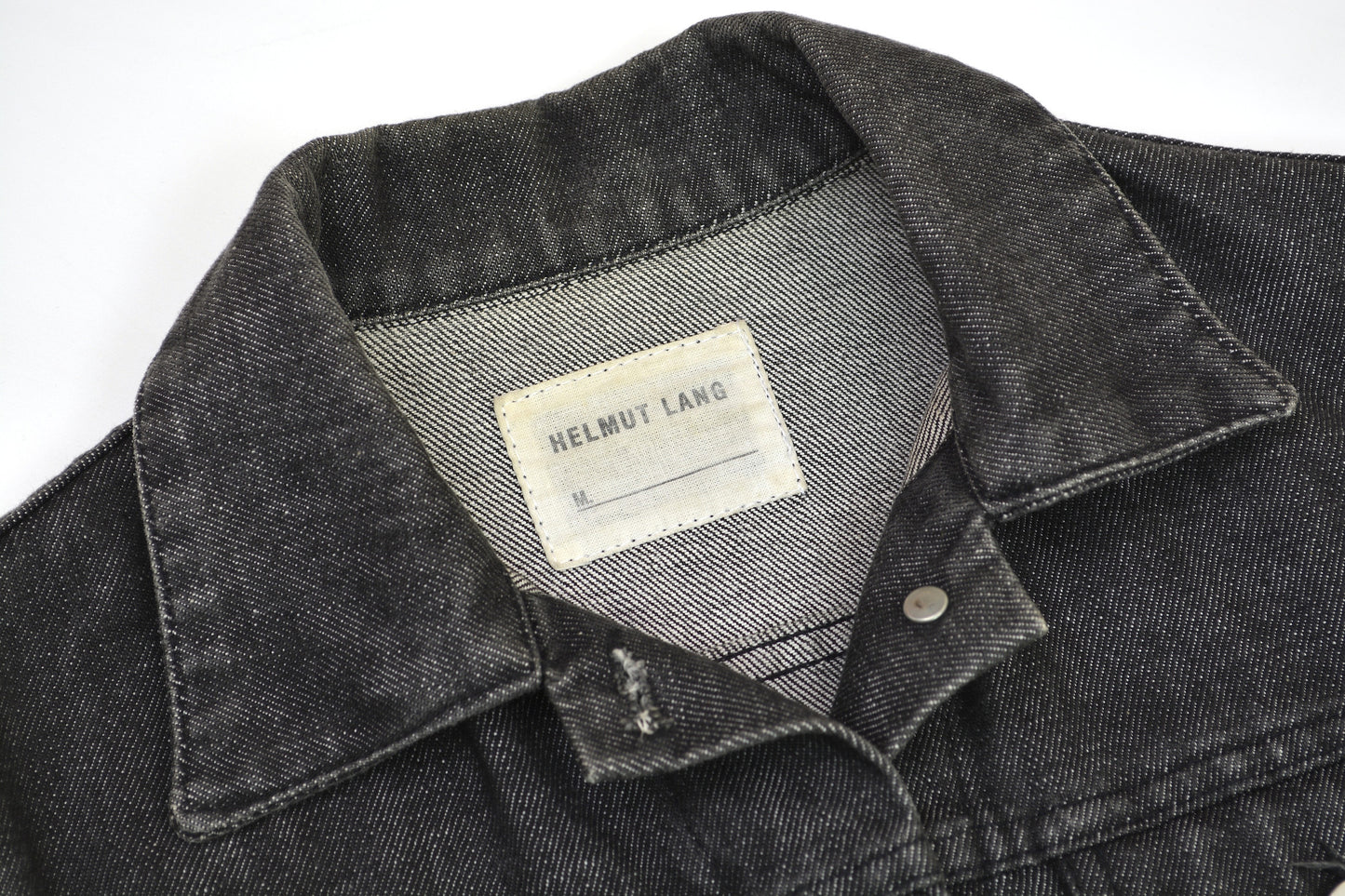 2001 Grey Raw Denim Classic 2-Pocket Jacket with Turn Up Sleeves