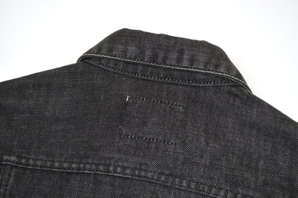2001 Grey Raw Denim Classic 2-Pocket Jacket with Turn Up Sleeves
