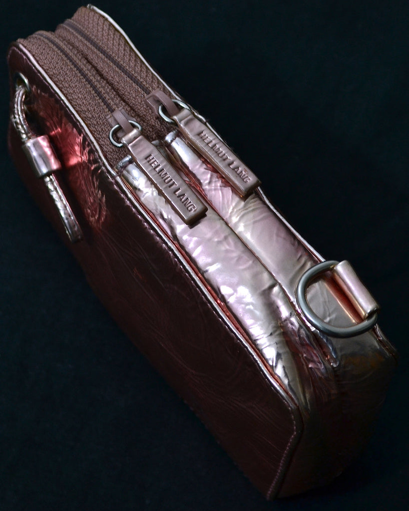 Helmut Lang  Crushed Metallic Leather Zipped Evening Case – ENDYMA