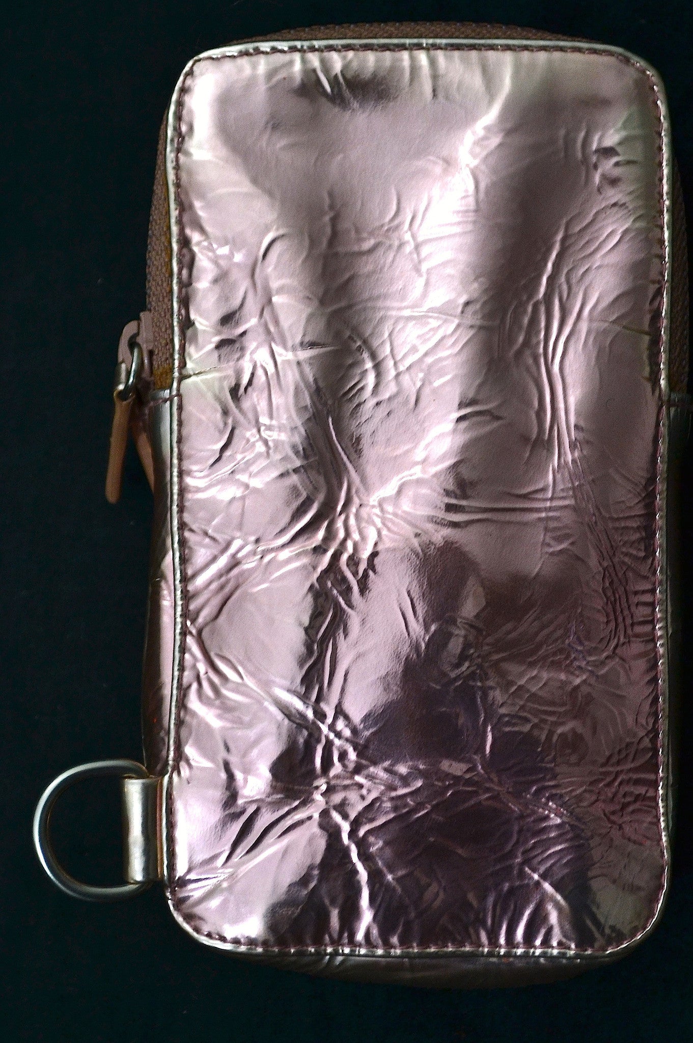 2004 Crushed Metallic Leather Zipped Evening Case