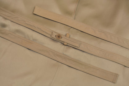 2000 Darted Shoulder Military Raincoat with Leather Details and Belt