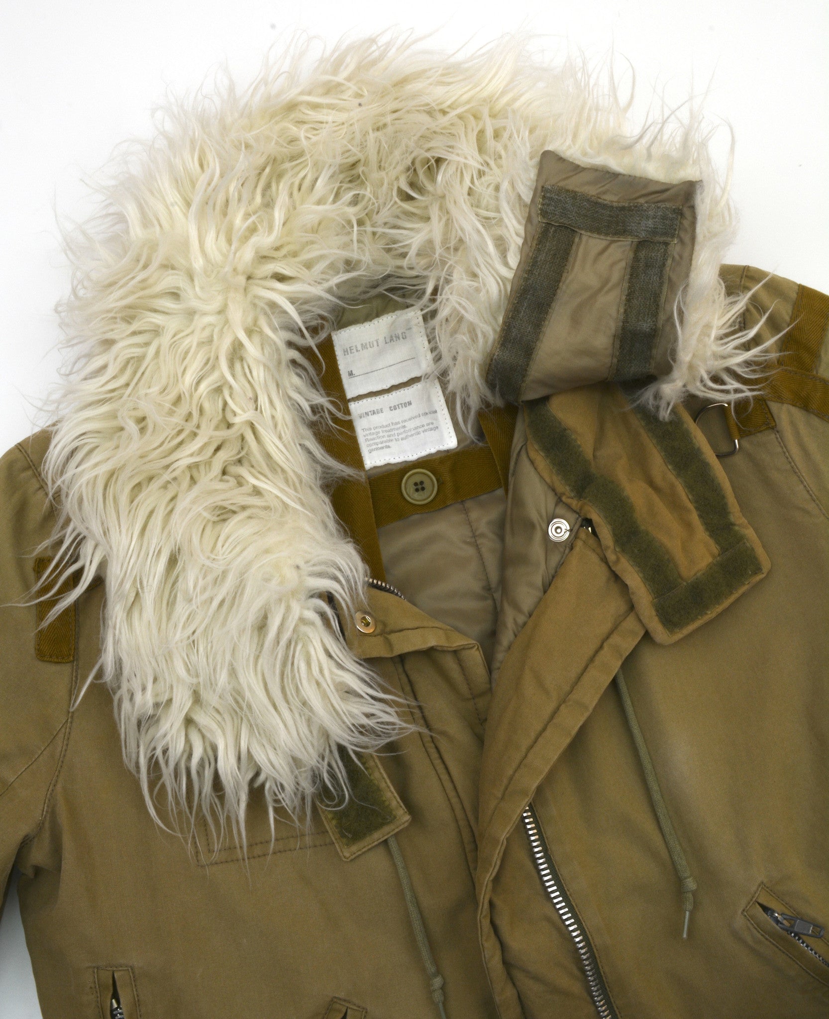 Helmut Lang 1999 Resinated Cotton Padded Biker Parka with Helmut Lang 1999 Resinated Cotton Padded Biker Parka with