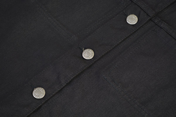 2002 Raw Silk Denim 2 Slash Pocket Jacket with Turn Up Sleeves