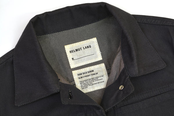 2002 Raw Silk Denim 2 Slash Pocket Jacket with Turn Up Sleeves