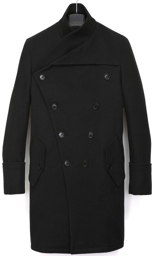 2005 Wool Felt Double-Breasted Bomber Coat with Oversized Lapels