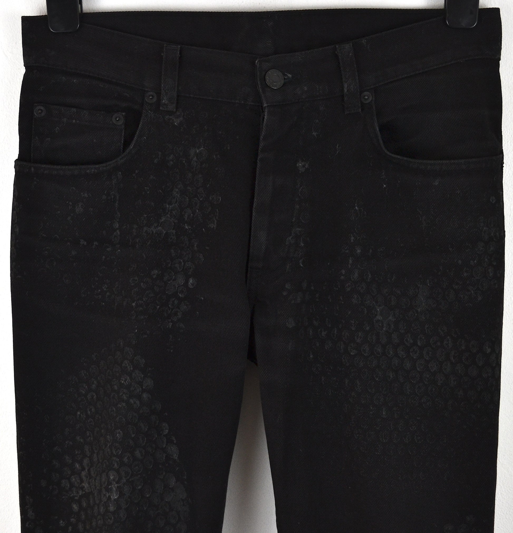 Helmut Lang 2003 Heavy Overdyed Denim Slim Jeans with Melted Helmut Lang 2003 Heavy Overdyed Denim Slim Jeans with Melted