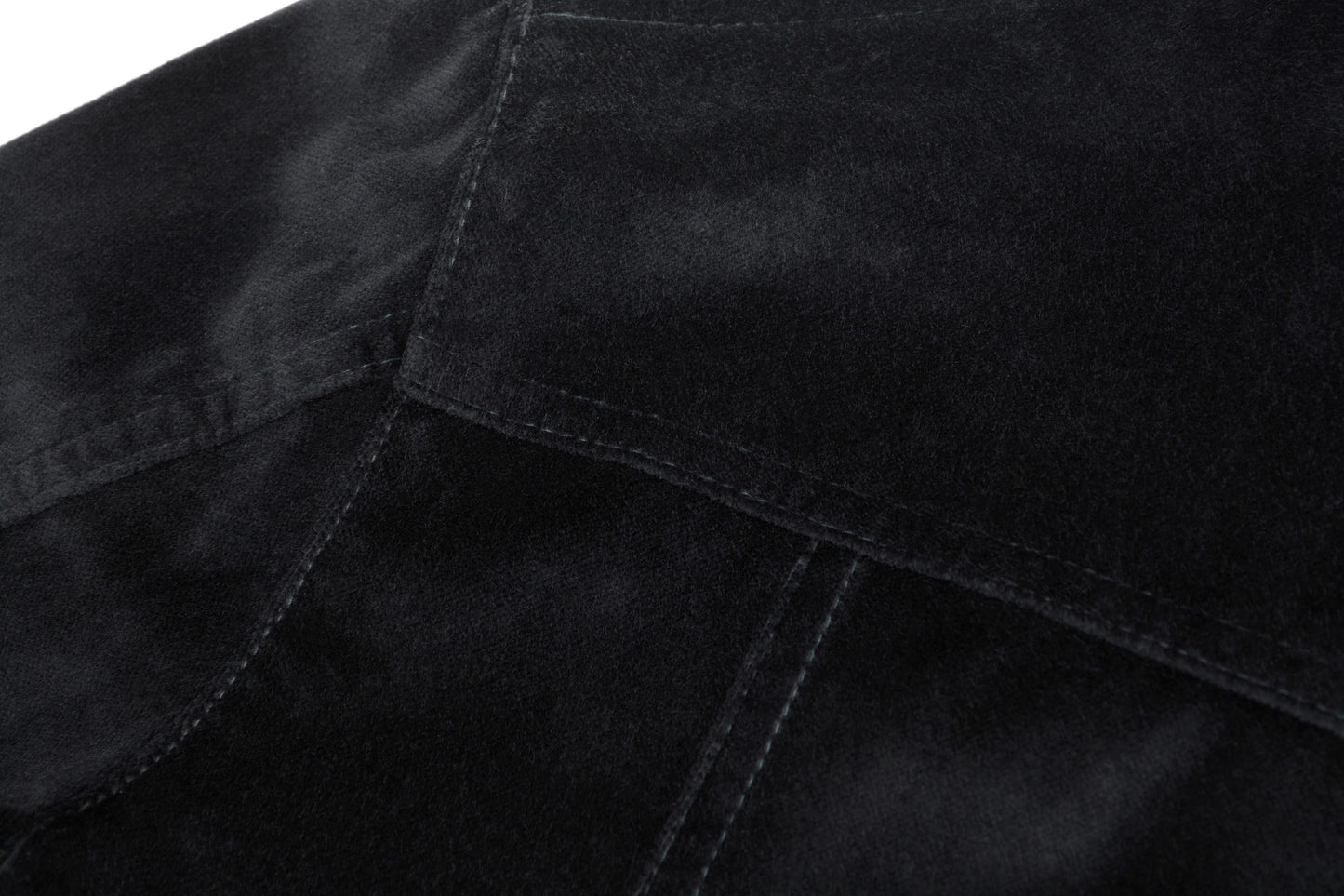 1997 Velvet Denim-Style Coat with Sateen Binding Details