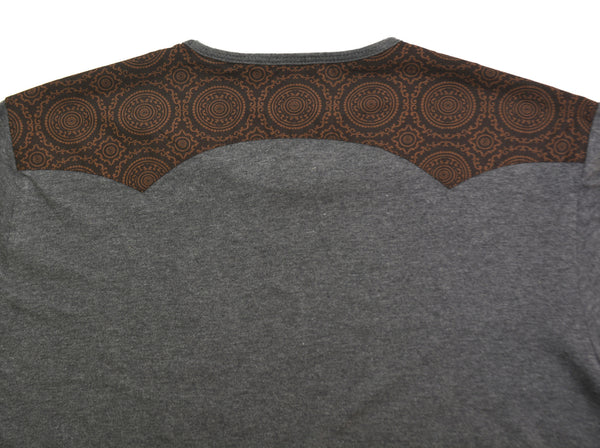2004 Slim T-Shirt with Patterned Shoulder Panels