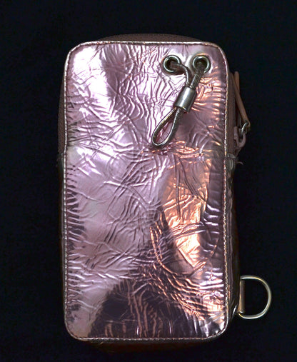 2004 Crushed Metallic Leather Zipped Evening Case