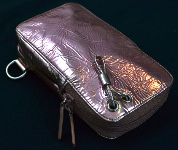 2004 Crushed Metallic Leather Zipped Evening Case