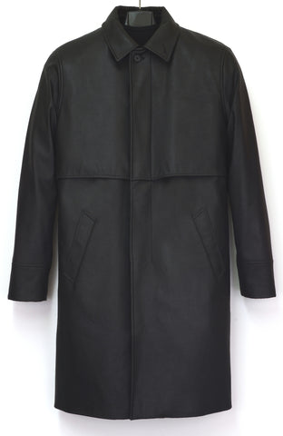 1997 Heavy Rubberised Canvas Half-Raglan Raincoat with Layered Yoke Panel