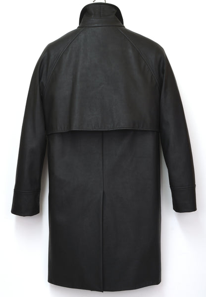 1997 Heavy Rubberised Canvas Half-Raglan Raincoat with Layered Yoke Panel