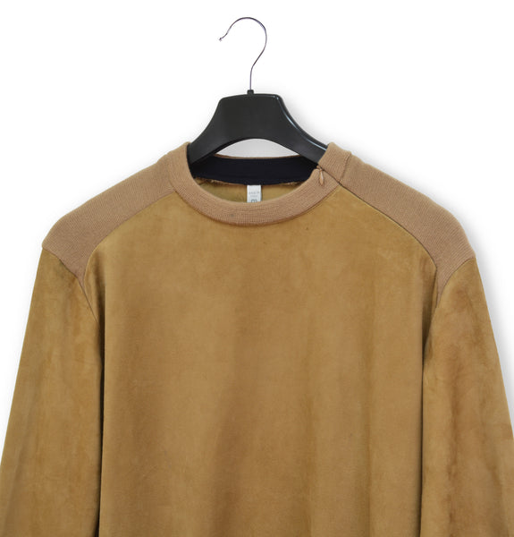 2000 Reversible Pullover with Knit Applications in Goat Suede