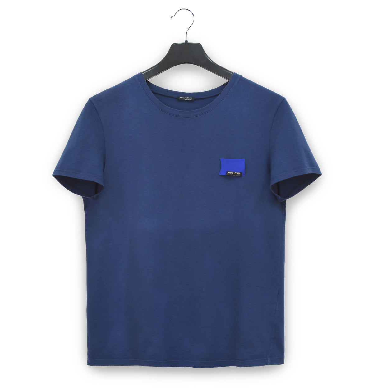 MIU MIU 2005 T-Shirt with Deity Patch and Knit Badge in Vintage 