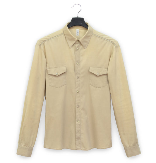 2001 Western Shirt with Zig-Zag Stitching in Stretch Cotton Poplin