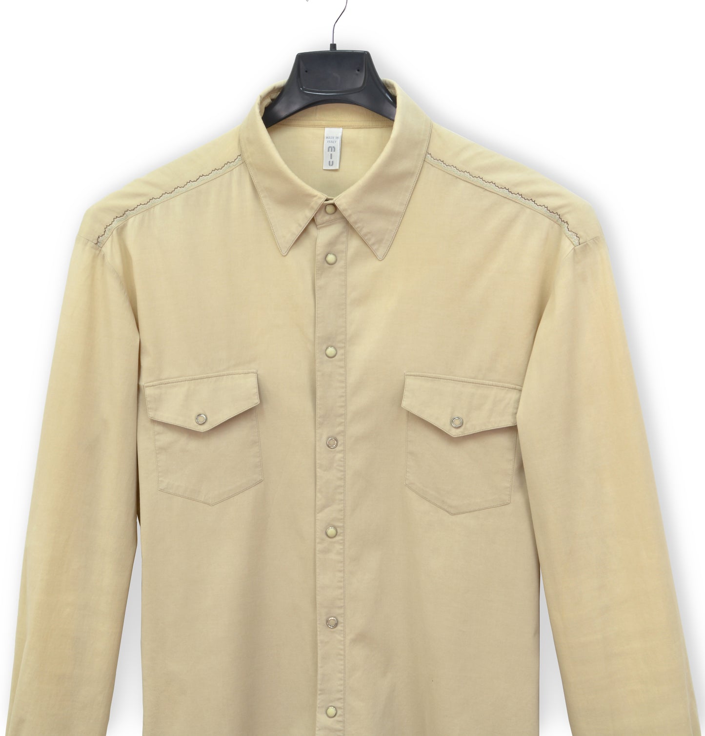 2001 Western Shirt with Zig-Zag Stitching in Stretch Cotton Poplin