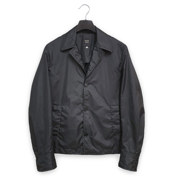1990s Sartorial Jacket with Point Collar in Coated Nylon