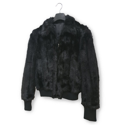 1990s Sartorial Sport Blouson in Faux Fur & Wool Twill