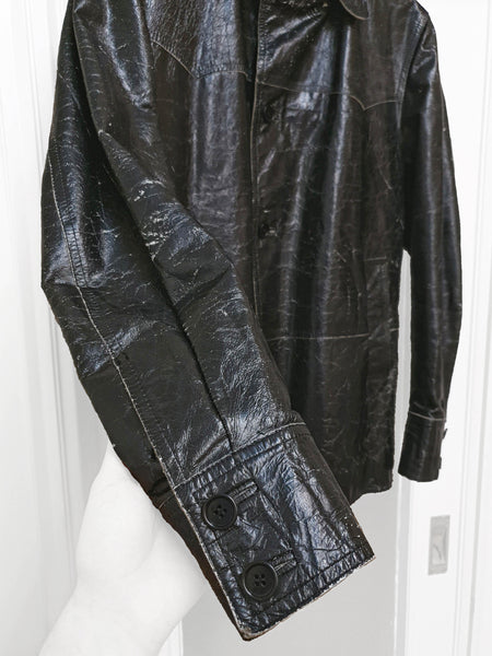 1990s Western Rancher Jacket in Structured High-Contrast Calf Leather
