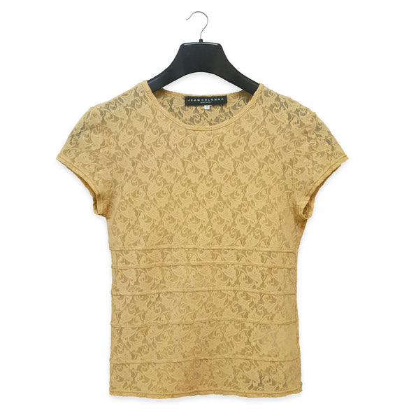 1996 T-Shirt with Seam Details in Stretch Lace
